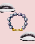 Large Iris Pebble Pearl Stacking Bracelet