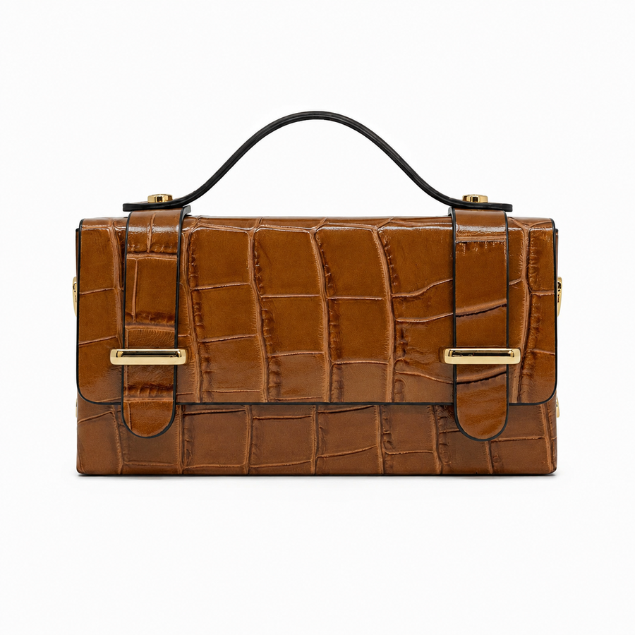 GF0658 - LEATHER HANDBAG WITH CROCCO