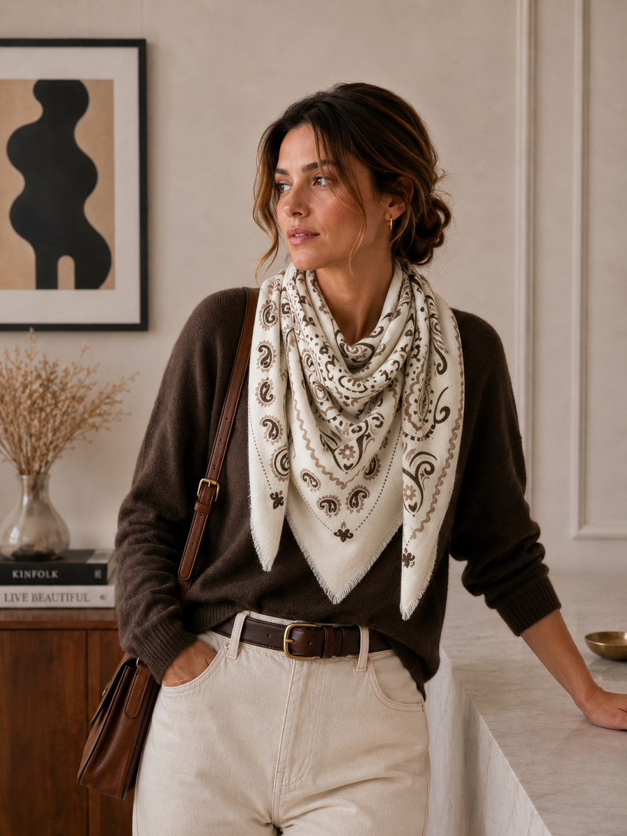 K21 Large Woolen Square Bandana