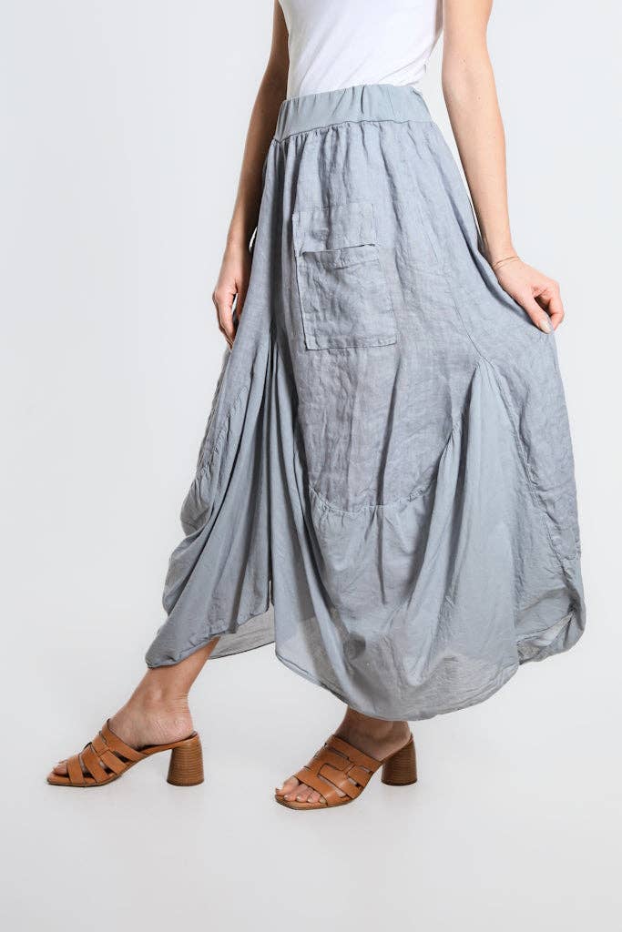 Brenna Cotton/Linen Bunched Pocket Skirt (SL102W)