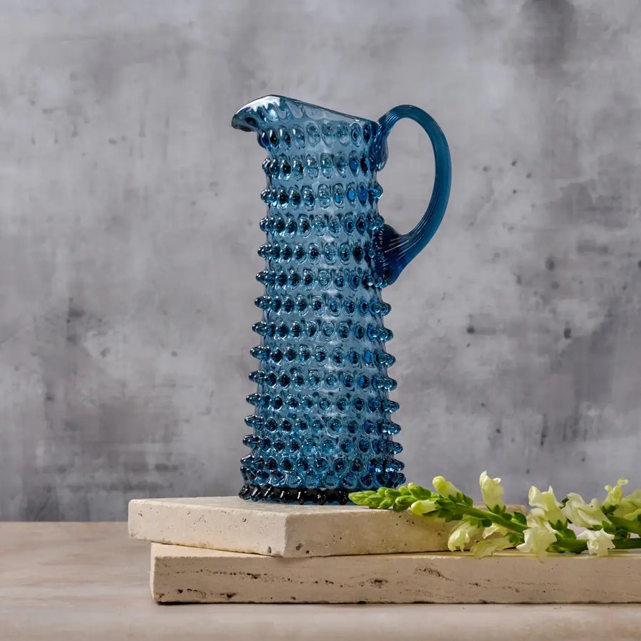 Tall Hobnail Jug | Midnight Blue | 1.2L | Bohemia Crystal