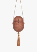 Itza Woven Straw Egg Clutch Bag