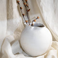 Paper Mache Pot Natural White Dia 7.68"