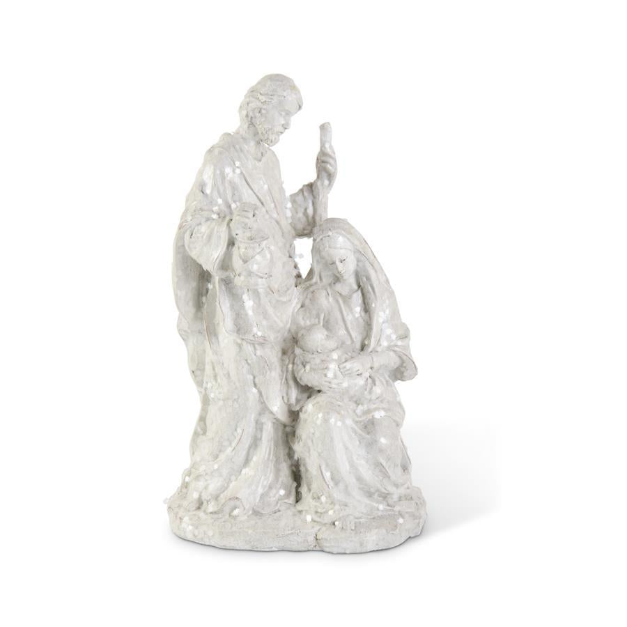 11.5" White Glitter Nativity