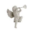 Sitting White Glitter Cherub Statues