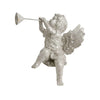 Sitting White Glitter Cherub Statues