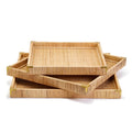 Decorative Hand-Crafted Natural Rattan Square Tray