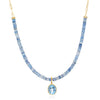 Beaded Paperclip Necklace-Blue Topaz & Kyanite
