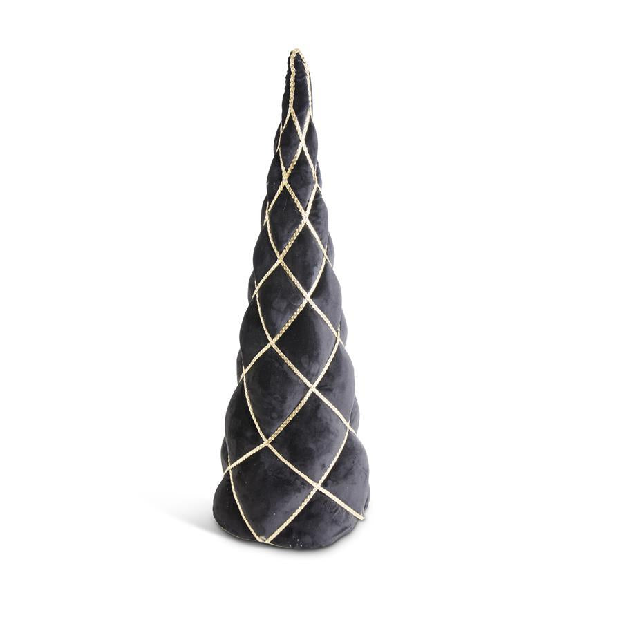 Black Velvet Tree With Gold Braid
