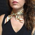 100% Silk Scarf Vintage Mushroom Bandana Tapestry