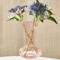 Swirl Hand Blown Glass Fluted Vase