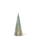 Sage Green Mercury Glass Ribbed LED Trees w/Timer