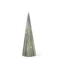 Sage Green Mercury Glass Ribbed LED Trees w/Timer