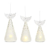 Frosted & Beaded Glass LED Angels with Timer