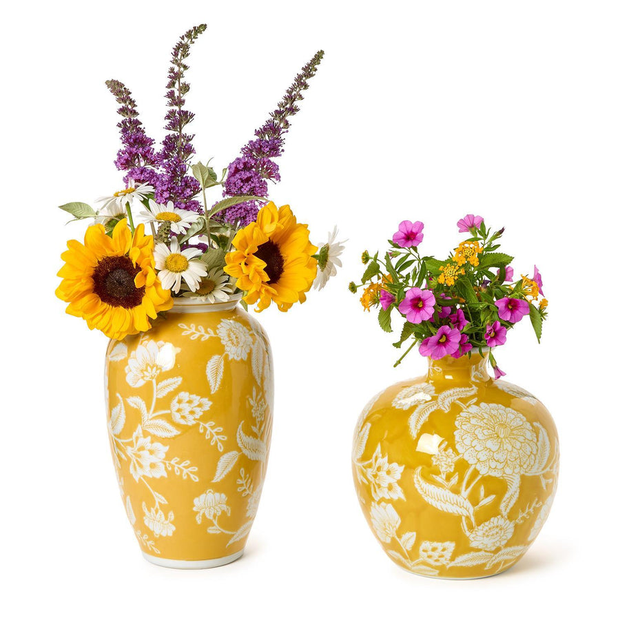 Flora and Fauna Yellow Floral Vase