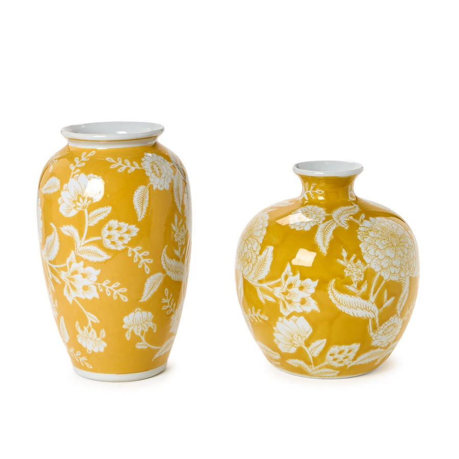Flora and Fauna Yellow Floral Vase