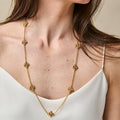 Berry Clover Double Sided Necklace 28" - Gold