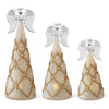 Gold and Pearl LED Tall Angels w/ Timer