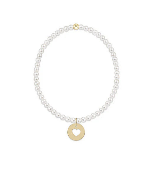 Classic Pearl 3mm Bead Bracelet - Love Gold Disc