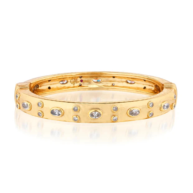 Maharani Hinged Bangle - Cubic Zirconia