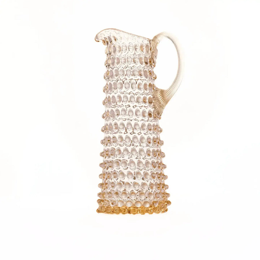 Tall Hobnail Jug | Apricot Chiffon | 1.2L | Bohemia Crystal
