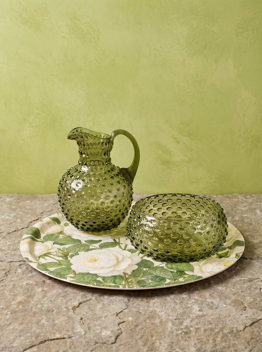Hobnail Glass Creamer | Moss Green | 1L | Bohemia Crystal