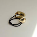 Wide Sculptured Metal Ponytail Hair Tie | Gold