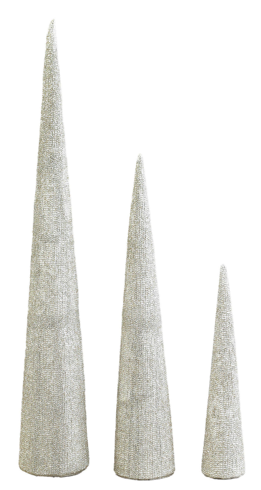 A24510:Set of 3 textured resin cone tabletop trees,champa