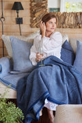 Harborview Herringbone Navy Blanket