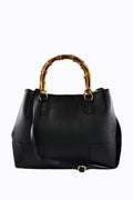 Bamboo Babe Bag in Black Dollar Leather