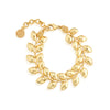 Golden Laurel Link Bracelet, 7"+2" - Gold