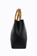 Bamboo Babe Bag in Black Dollar Leather