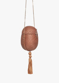 Itza Woven Straw Egg Clutch Bag