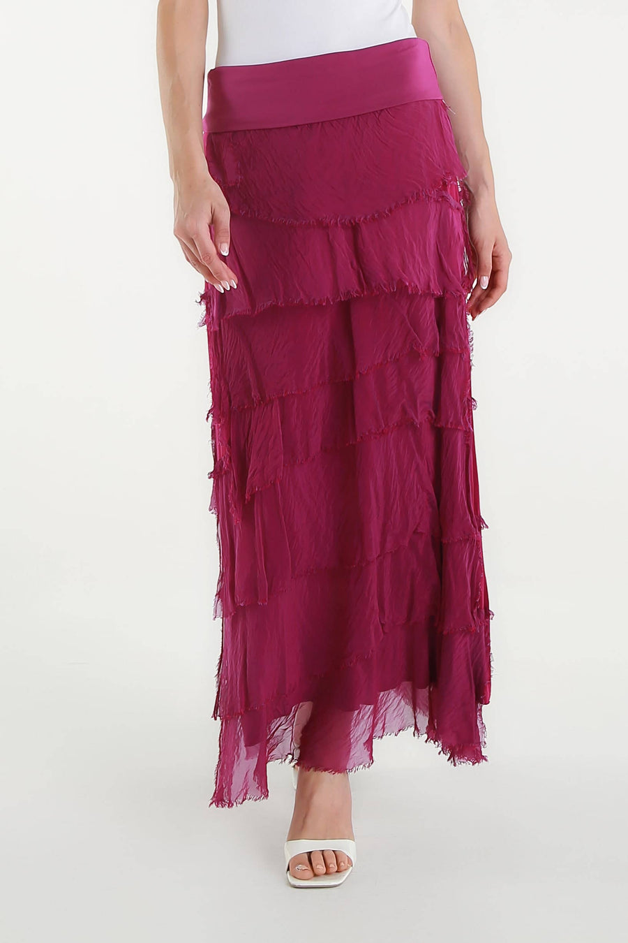 Elisa Silk Ruffle Skirt (SL201)