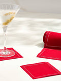 Solid Red Carpet with White Border Cocktail Napkins