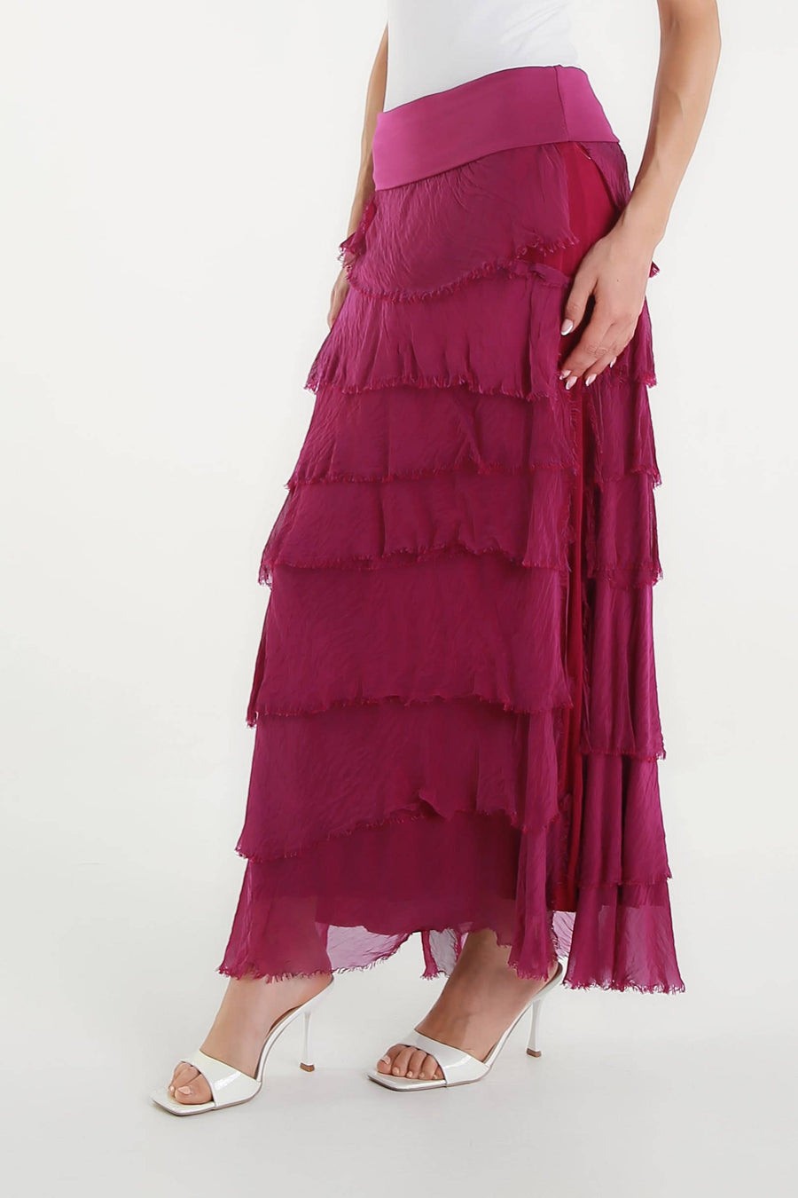 Elisa Silk Ruffle Skirt (SL201)