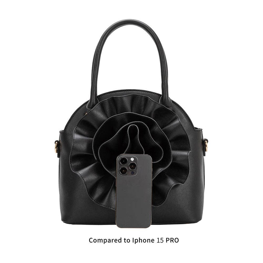 Roxanne Black Recycled Top Handle Bag