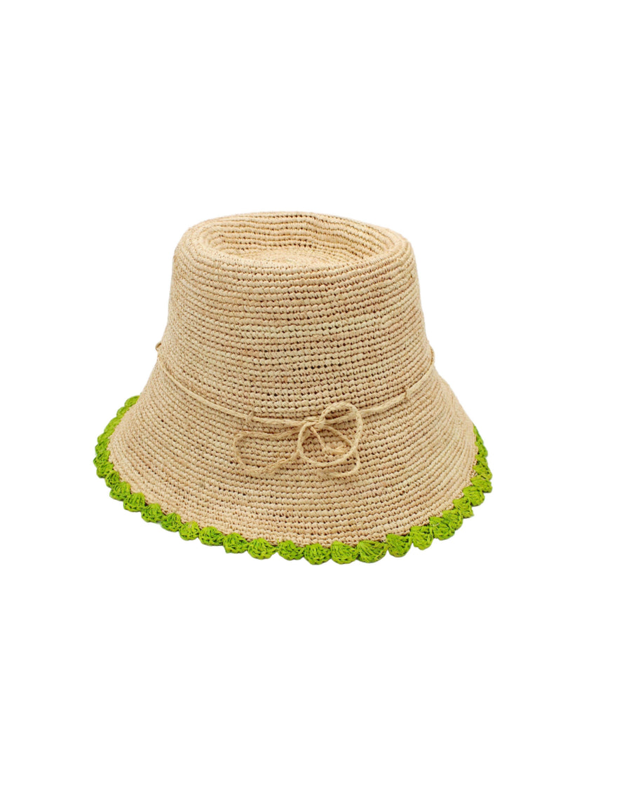 Kate 3" Brim Crochet Bucket Straw Hat