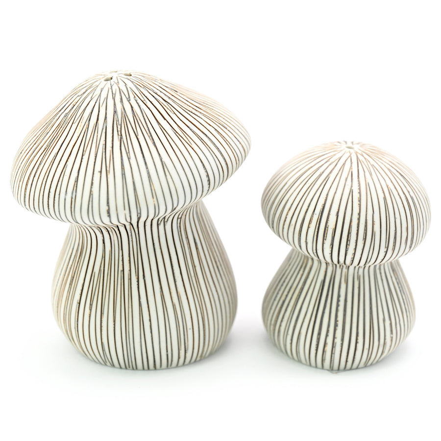 Mushroom Handcrafted Porcelain Salt and Pepper Shaker Set