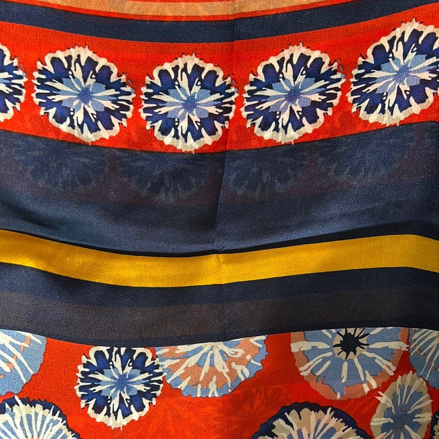 GF08-R16 SUNFLOWER & FLORAL PRINT BIG SIZE RECTANGULAR SCARF