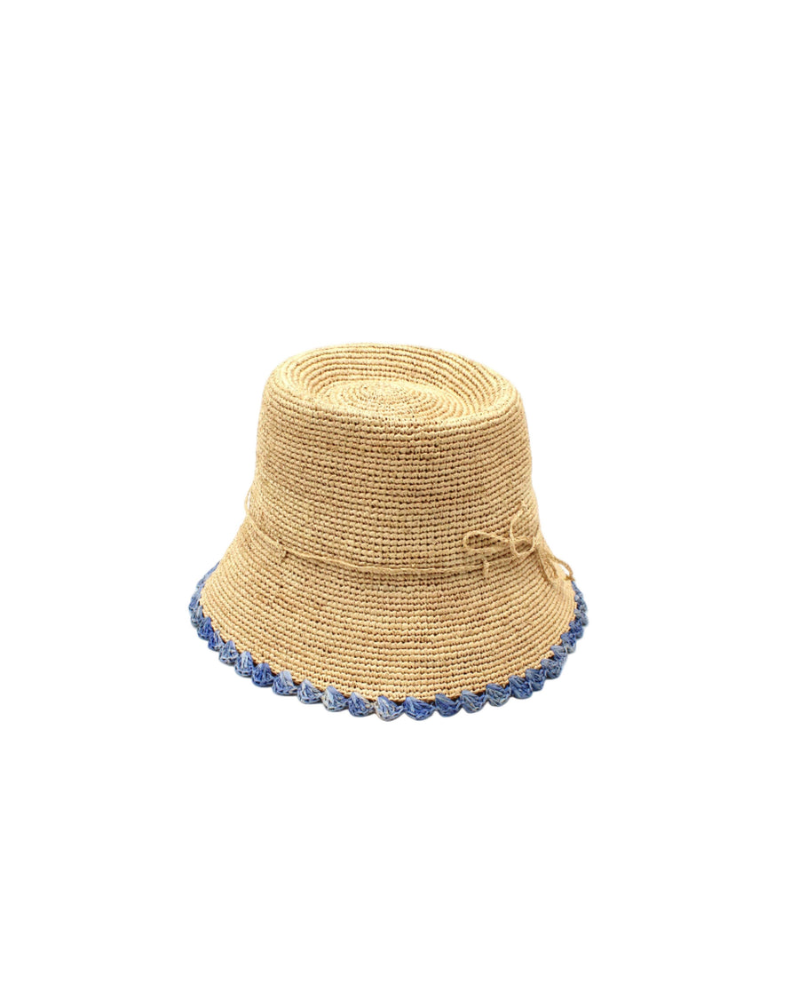 Kate 3" Brim Crochet Bucket Straw Hat