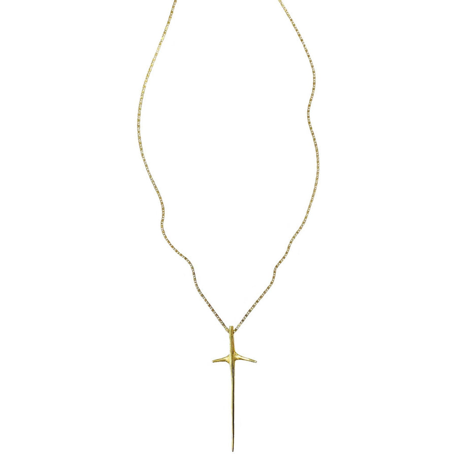 Gold Cross Necklace // Crown of Thorns Necklace