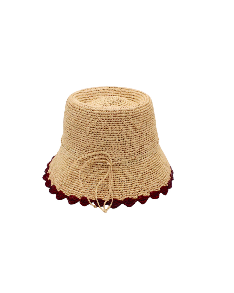 Kate 3" Brim Crochet Bucket Straw Hat