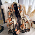 Orange / Black Beautiful Bloom Reversible Wrap