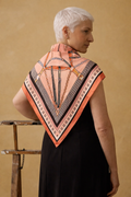 Square Coral Luxe Tack Poly Scarf