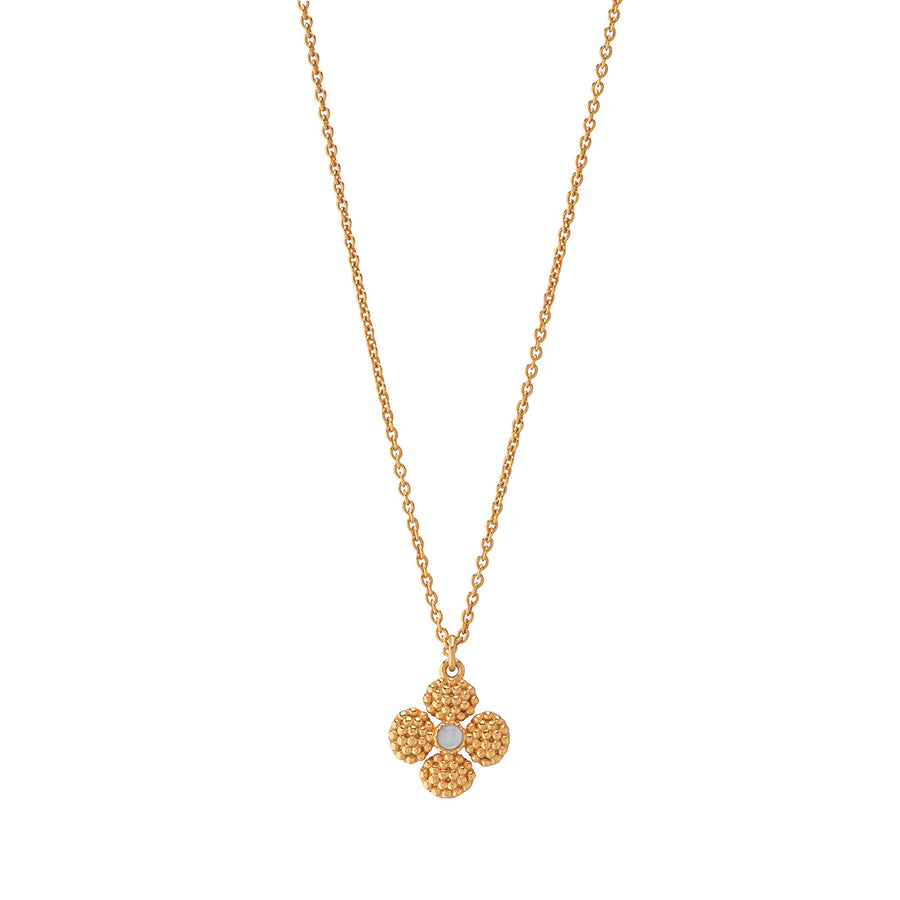 Berry Clover Double Sided Charm Necklace, 16"+2" - MOP