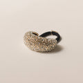 Pave Stone Crescent Metal Cuff Ponytail Hair Tie | Gold