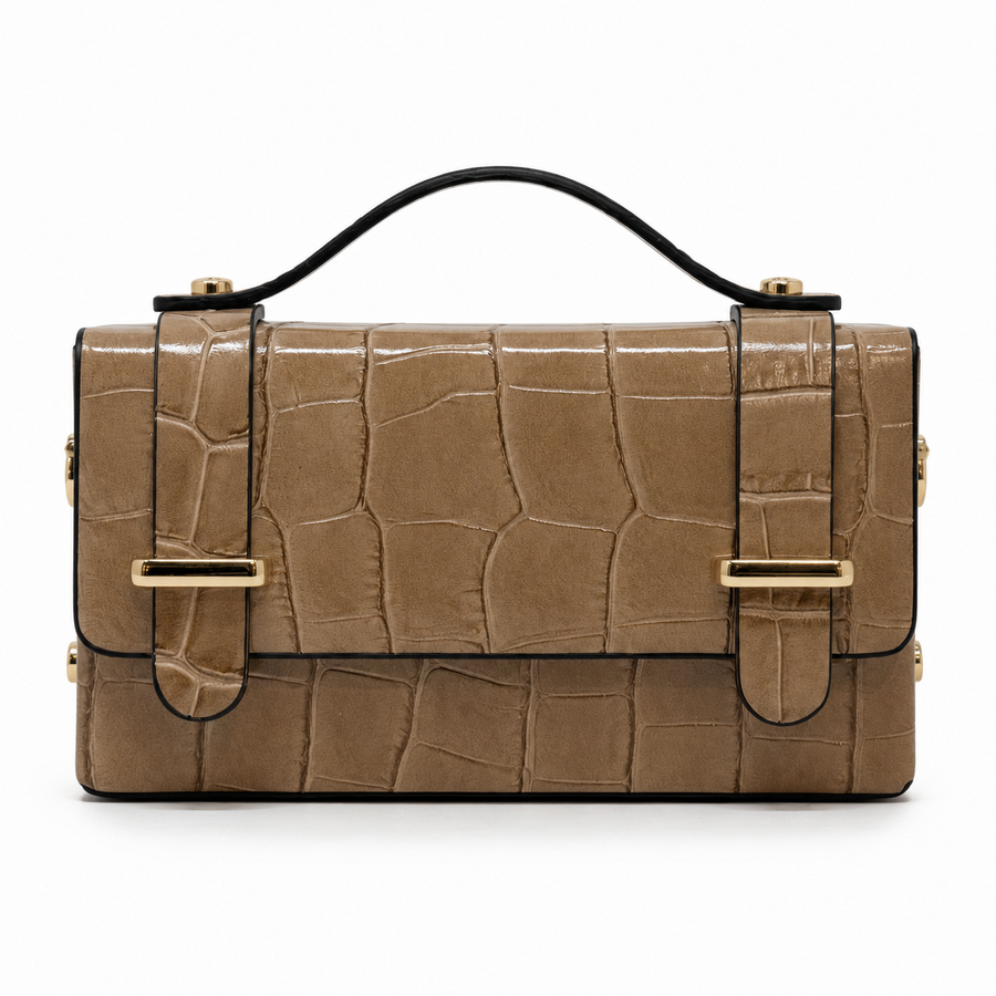 GF0658 - LEATHER HANDBAG WITH CROCCO