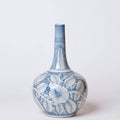 Blue and White Porcelain Rustic Rose Globe Vase