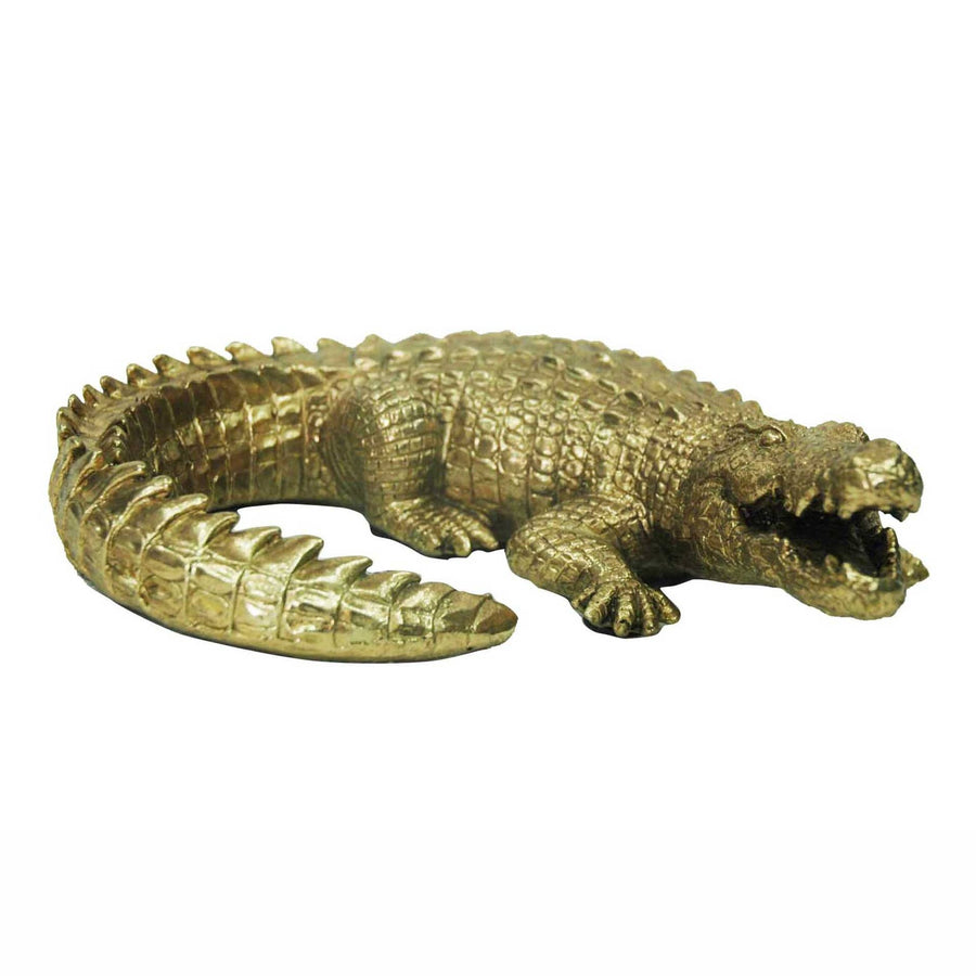 Small Gold Crocodile Decor